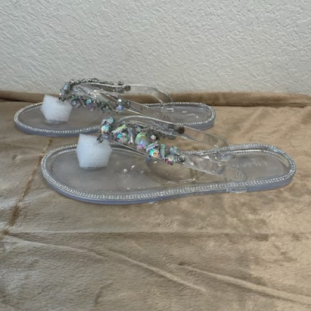 Liliana clear with silver studs sandals - Picture 2 of 3